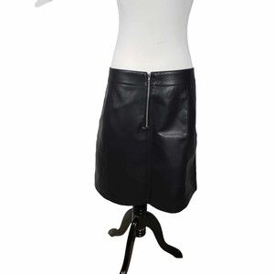 Black Faux Leather plus size **approx size 2x** Black Zip Up Skirt